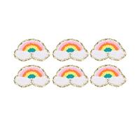 Alomejor Parches para Planchar con Bordado de Iris, Coloridos, Reparación de Ropa para Niñas y Niños, 6 Piezas para Bolsos, Ropa, Faldas, Zapatos, Algodón, 2,9 X 1,6 Pulgadas