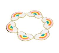 Alomejor Parches para Planchar con Bordado de Iris, Coloridos, Reparación de Ropa para Niñas y Niños, 6 Piezas para Bolsos, Ropa, Faldas, Zapatos, Algodón, 2,9 X 1,6 Pulgadas