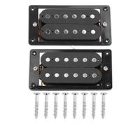 Alomejor Pastilla de Guitarra Eléctrica, Marco Negro de Doble Bobina de Alto Rendimiento con 2 Hilos de Núcleo y 2 Filas de Columnas Magnéticas Fijas para Guitarra Eléctrica ST SQ