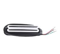 Alomejor Pastilla Humbucker de Riel Caliente Dual de 11K, Accesorios de Guitarra Eléctrica ABS con Imán Cerámico con Reducción de Ruido, para una Fácil Instalación (pista negra blanca)