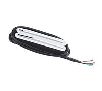 Alomejor Pastilla Humbucker Dual Hot Rail de 11K, Imán Cerámico, ABS, Accesorios para Guitarra Eléctrica con Reducción de Ruido, para Guitarras eléctricas. (Pista de plata blanca)
