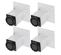 Alomejor Pata de Gabinete Cuadrada de Aleación de Aluminio Ajustable, Fuerte Capacidad de Carga para Muebles de Gabinete, 4 Piezas para Dormitorio, Sala de Estar, Cocina (Patas de Mueble cuadradas