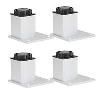 Alomejor Pata de Mueble Cuadrada Ajustable, Accesorio Práctico para Muebles, Resistente Al Desgaste, 4 Uds. para Armarios, Estantes, Mesas de Centro (Patas de Mueble cuadradas 60mm Color Oxidado)
