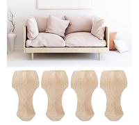 Alomejor Patas de Muebles de Goma de Madera Maciza, Patas de sofá Decorativas Talladas a Mano para Sala de Estar, Oficina, Hotel, 4 Uds., 12x6cm (12 * 6cm)