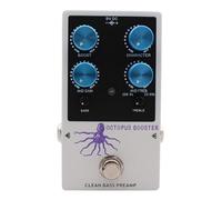 Alomejor Pedal Amplificador de bajo, Efecto de Guitarra EQ de 3 Bandas con Ganancia de ±20 DB y Preamplificador Transparente para bajo