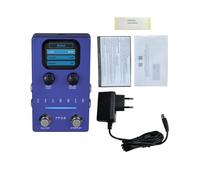 Alomejor Pedal de Efectos para Guitarra con Caja de Ritmos, 121 Ranuras de Batería, 11 Géneros Musicales, Ritmos Personalizables, Función Tap Tempo, Entrada/salida Estéreo, Indicadores (Enchufe de