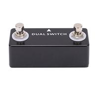 Alomejor Pedal de interruptor de pie de guitarra, interruptor momentáneo dual con carcasa de metal y conector de 6,35 mm, para pedal de efectos de guitarra y controlador de amplificador
