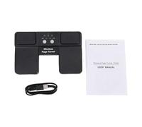 Alomejor Pedal Inalámbrico para Volteador de Páginas, Bluetooth 5.0, Volteador de Páginas de Música Portátil con Botones de Control Multimedia y Almohadillas de Goma Antideslizantes, para