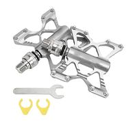 Alomejor Pedales Exquisitos de Ciclo de Aluminio de Aluminio, Pedales de Rueda de Rodillos Desconectados Rápidamente para Vehículos de Ocio, 1 par de LP K5 para Ciclistas (Plata (en Caja))