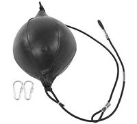 Alomejor Pelota de Boxeo de Cuero de PU, Saco de Boxeo Giratorio Inflable para Entrenamiento de Muay Thai, con Cuerda Elástica Superior Inferior para Ejercicio de y Fitness (Black)