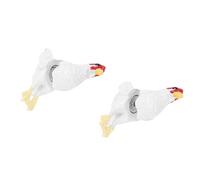 Alomejor Pendientes de Tuerca con Diseño de Animales de Granja de Pollos en 3D, Material de Resina Ligero para Salidas Informales o Festivales Festivos, 1 par (WHITE)