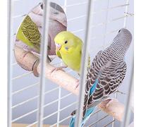 Alomejor Percha de Espejo para Pájaros de Acero Inoxidable, Juguete Duradero para Loros, Alivia el Estrés y Añade Diversión, para Accesorio de Jaula de Pájaros, Varilla de Madera de 10x1,5 Cm,
