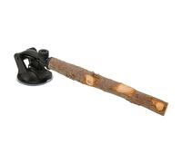 Alomejor Percha de Madera para Loros, Soporte Interactivo Antideslizante para Pájaros con Ventosas para Pájaros Pequeños y Medianos, Seguro y Duradero, para Entrenamiento de (25CM)