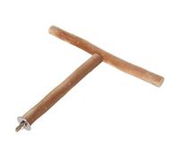 Alomejor Percha para pájaros de madera en forma de T, soporte para mascar duradero para jaula de pájaros, alivia el aburrimiento y la ansiedad, juguetes de madera en forma de T para loros, 2 piezas