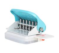 Alomejor Perforadora verde ajustable A4 de perforación de papel para manualidades de oficina en casa con diseño de regla para punzonado rápido, capacidad de 5 hojas, hierro + material plástico