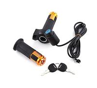 Alomejor Perilla aceleradora para manillar de bicicleta eléctrica y scooter con pantalla LED - Grip acelerador elegante y práctico apto para vehículos de motor, diseño dorado