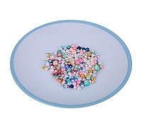 Alomejor Perlas de Imitación ABS, Cuentas de Colores Brillantes para Joyería DIY, 1140 Piezas/caja de Perlas Artificiales Redondas sin Agujeros para Decoración de Ropa, 4/6/8/10 Mm