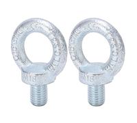 Alomejor Pernos de Argolla de Acero Al Carbono Galvanizado con Diseño de Rosca Profunda para Aplicaciones de Elevación en Construcción y Minería, Paquete de 2 (M18)