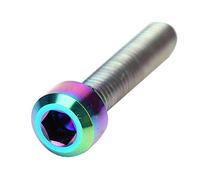 Alomejor - Pernos de bicicleta de aleación multicolor, 2 tornillos de pulido fijados para conductores de bicicleta de montaña, tamaño: 25 x 5 x 8,5 x mm (brillante; 3 x 2,6 mm)