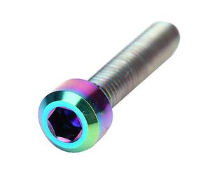 Alomejor - Pernos de bicicleta de aleación multicolor, 2 tornillos de pulido fijados para conductores de bicicleta de montaña, tamaño: 25 x 5 x 8,5 x mm (brillante; 3 x 2,6 mm)