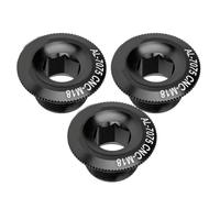Alomejor Pernos de manivela de Bicicleta Tapa de manivela de aleación de Aluminio Tapa de manivela de Bicicleta Juego de bielas de Bicicleta Tapa de Tornillo 3 Piezas 18 mm(Black)