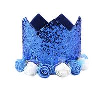 Alomejor Perros Gatos de Flores Sombrero Pajarita Conjunto Gorras para Mascotas Brillantes y Duraderas, Accesorios Cómodos para Fiestas Festivas, Material de Poliéster de (Azul Real)