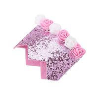 Alomejor Perros Gatos de Flores Sombrero Pajarita Conjunto Gorras para Mascotas Brillantes y Duraderas, Accesorios Cómodos para Fiestas Festivas, Material de Poliéster de (Pink)