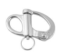 Alomejor Pesca Aparejo Lanzamiento rápido Duradero grillete Redondo Acero Inoxidable 10x35mm for Pescadores mar Agua Dulce yate Ocio Profesional