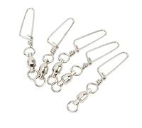 Alomejor Pesca Snap Giratorios de Acero Inoxidable de Alta Resistencia Rodamientos Giratorios para Pesca de Agua Dulce y Salada 20 Piezas (6#)