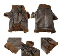 Alomejor Pet Plus Chaqueta de Cuero de Terciopelo Abrigo de Invierno para Perros Moderno y Cómodo Forro de Felpa Suave para Perros Pequeños, Medianos y Grandes Material de Cuero de PU (M)