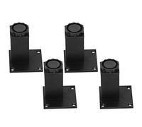 Alomejor Pies de Muebles de Metal Ajustables en Altura con Rotación de Patas Cuadradas para Gabinete, Soporte Duradero para sofá, Negro, 4 Piezas/Juego para Gabinete de TV de Dormitorio (Base de