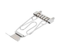 Alomejor Pieza Trasera de Trapecio de 6 Cuerdas, Pieza Trasera de Puente de Marco Abierto con Ajuste de Altura para bajo de Guitarra Archtop Jazz (SILVER)