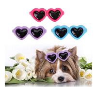 Alomejor Pinza para el Pelo para Mascotas, Horquilla con Forma de Gafas, Accesorios de Aseo para Gatos, Perros Pequeños, Juego de 3 Clips, Diseño Bonito para Perros Pequeños, Gatos (A)