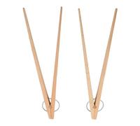 Alomejor Pinzas de Madera con Aislamiento Térmico para Alimentos, Antideslizantes, de Haya, para Barbacoa, Ensalada, Pan, Hogar, Camping, Picnics, 2 uds.