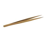 Alomejor Pinzas de Precisión, Herramienta Portátil de Punta Fina Resistente a la Corrosión para Reparación Electrónica, Microsoldadura, 1x (GOLD)