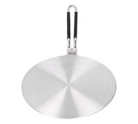 Alomejor Placa de Inducción Difusora de Calor de Acero Inoxidable con Cubierta de Silicona para Estufa Eléctrica de Gas, Accesorios de Cocina (22 cm)