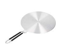 Alomejor Placa de Inducción Difusora de Calor de Acero Inoxidable con Cubierta de Silicona para Estufa Eléctrica de Gas, Accesorios de Cocina (24 cm)