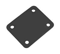 Alomejor Placa de Mástil de Guitarra, Pieza de Repuesto de Aleación de Acero Cromado con 4 Tornillos de Montaje, para Guitarra Eléctrica y bajo (BLACK)