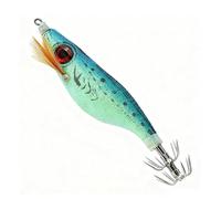 Alomejor Plantilla de Calamar Luminoso ABS Tela Señuelo de Calamar Gancho 10 Cm 4 Pulgadas Cebo Luminoso de Hundimiento Lento con Amarre de Línea Giratoria Juego de Anzuelos Fuertes para Pesca (Blue)