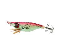 Alomejor Plantilla de Calamar Luminoso ABS Tela Señuelo de Calamar Gancho 10 Cm 4 Pulgadas Cebo Luminoso de Hundimiento Lento con Amarre de Línea Giratoria Juego de Anzuelos Fuertes para Pesca (Pink)