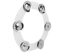 Alomejor Platillos de Batería Pandereta de Charles, Instrumento de Percusión de Campanas de Acero Inoxidable con Material de Goma para Interpretación de Batería, 19 Cm 12 Cm (SILVER)