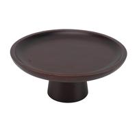 Alomejor Plato Alto para Frutas, Elegante Bandeja Redonda de Madera Maciza para Pasteles de Frutas para Reuniones Familiares (BLACK)