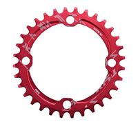 Alomejor Platos de Cadena para Bicicleta de Montaña 32/34/36/38T BCD104, Anillo de Cadena de Acero para Reparación y Reemplazo, Compatible con Transmisión de Ciclismo en Exterior, 36T Rojo