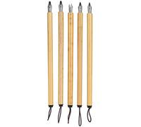 Alomejor Pluma de Inmersión de bambú, Juego de Dibujo Vintage, Caligrafía de Trazo Suave para Artistas, Suministros Escolares en Caja de Regalo (juego de puntas planas)