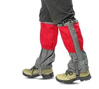 Alomejor Polainas para Piernas Al Aire, Impermeables, Resistentes Al Desgaste, para Senderismo, esquí, Correr, Cubiertas para Piernas para Hombres y Mujeres, Tela Oxford 600D (Rojo)