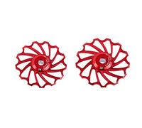 Alomejor Polea de Cambio Trasero Rueda de guía de Aluminio Rueda de Cambio Rueda de Cambio para Bicicleta de Carretera MTB(13T-Red)