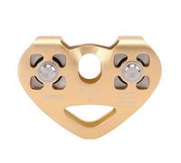 Alomejor Polea de Tirolesa de 30 KN, Carro en Tándem de Doble Rodamiento con Poleas Rodantes Suaves para Transporte de Escalada de Rescate