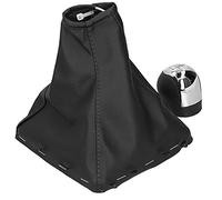 Alomejor Pomo de Palanca de Cambios, Diseño Ergonómico de 5 Velocidades con Funda de Cuero para Maletero para 2002-2005