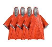 Alomejor Poncho de Lluvia Reflectante a Prueba de Viento de Emergencia para Adultos, Equipo Multifuncional para Exteriores para Senderismo y Supervivencia, Película de Poliéster, 4 Piezas (4 Uds (