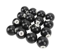 Alomejor Pool Eight Ball Resina Premium Redondez Resistente a Impactos para Sala de Billar Sala de Juegos,Negro,2.3in de Diámetro